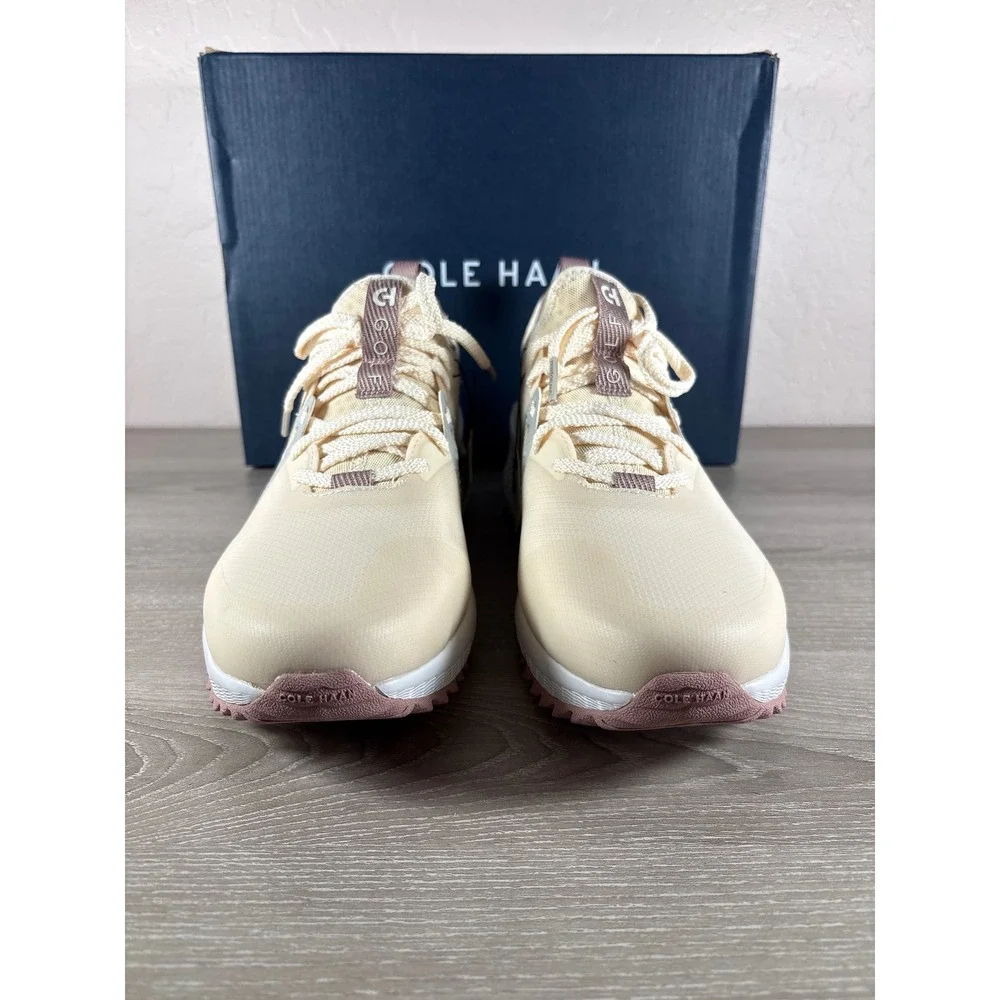 Cole Haan ZG Overtake Golf WR Ivory Fawn Water Resistant Shoes W32686 Women 10.5